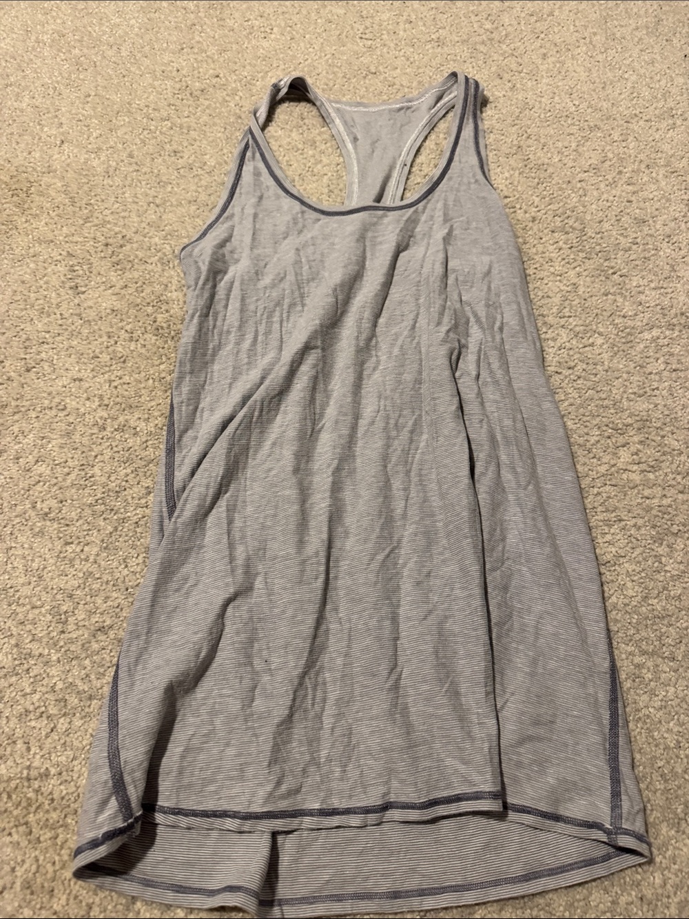 lululemon athletica Light Gray Racerback Tank with Dark Gray Trim